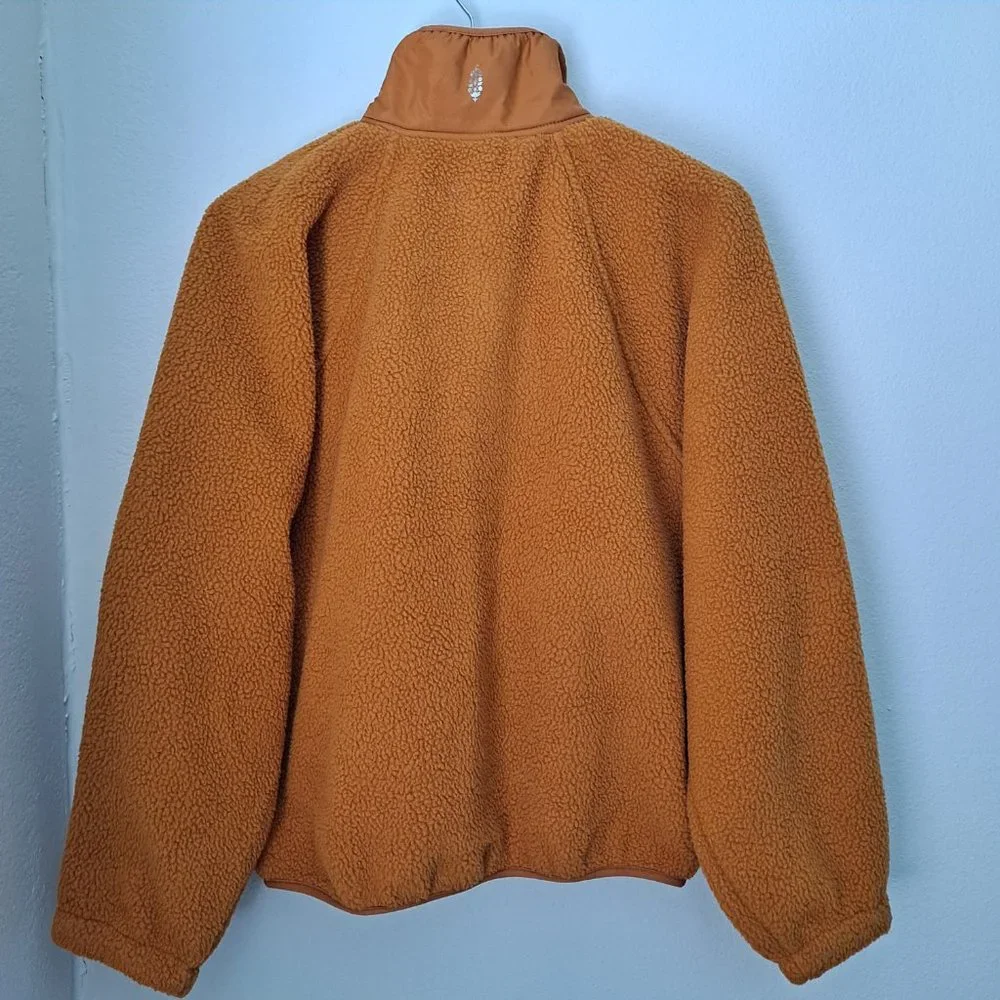 Free People Mustard Yellow Sherpa Jacket